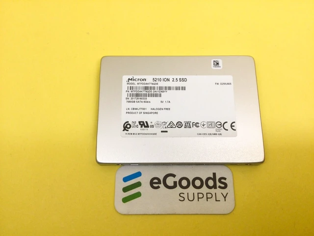 Main image of Micron 5210 ION 7.68TB SATA 6Gb/s QLC 2.5" Enterprise SSD MTFDDAK7T6QDE