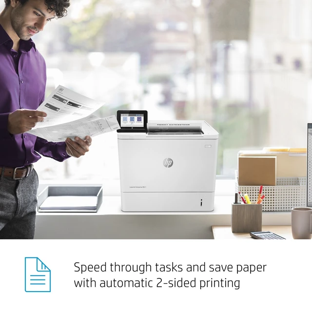 Alt view image 7 of 7 - HP LaserJet Enterprise M611dn Laser Printer, Black And White Mobile Print Up to