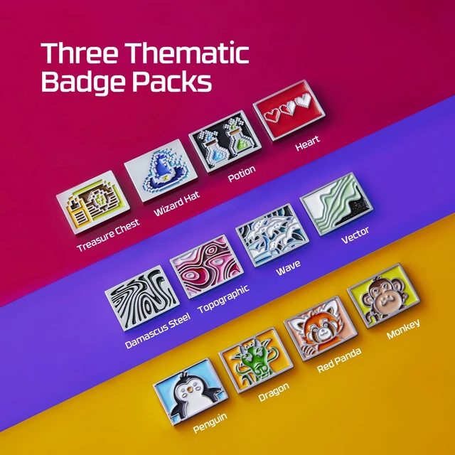 Alt view image 4 of 5 - HyperX Badge Pack - Abstract Magnetic Badges