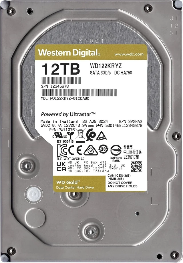 Alt view image 2 of 7 - WD Gold 12TB Enterprise Class SATA HDD 7200RPM 512MB Cache 3.5" Internal HDD