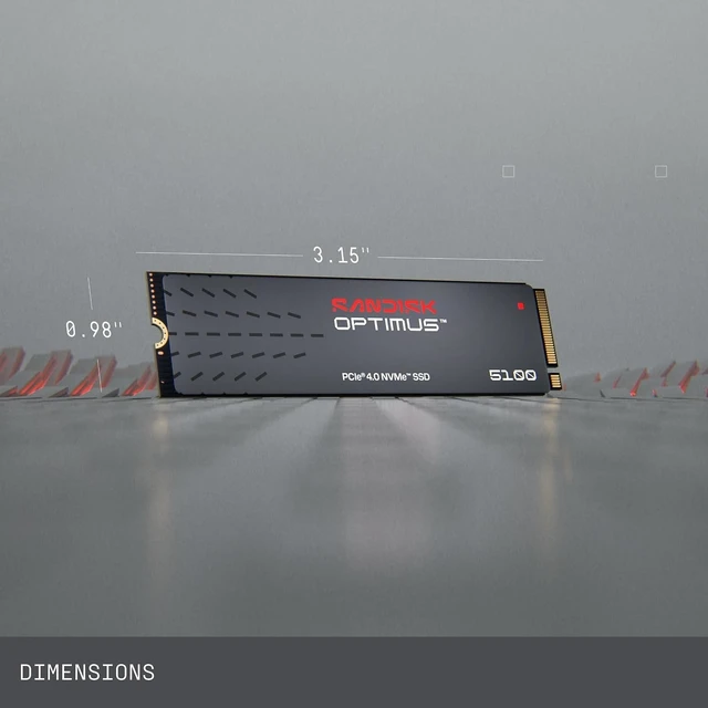 Alt view image 2 of 6 - SanDisk Optimus 5100 1TB NVMe SSD, PCIe 4.0, M.2 2280 SDSP51100TAN