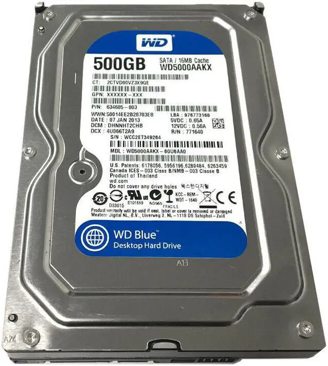 Alt view image 3 of 8 - Western Digital WD5000AAKX 500GB 16MB 7200RPM 3.5" SATA 6Gb/s Desktop Hard Drive