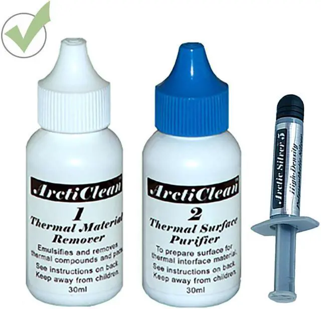 Main image of Arctic Silver 5 Thermal Compound Paste 3.5g Grams w/ ArctiClean 60 ML Kit