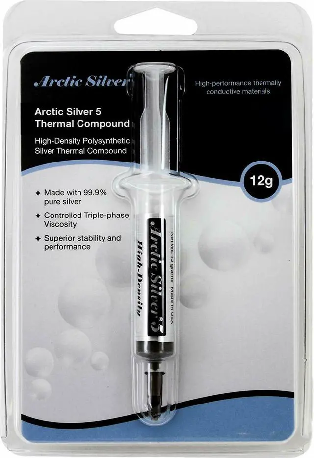 Alt view image 4 of 4 - Arctic Silver 5 Thermal Paste 12 grams CPU Heat Sink Thermal Compound AS5-12G
