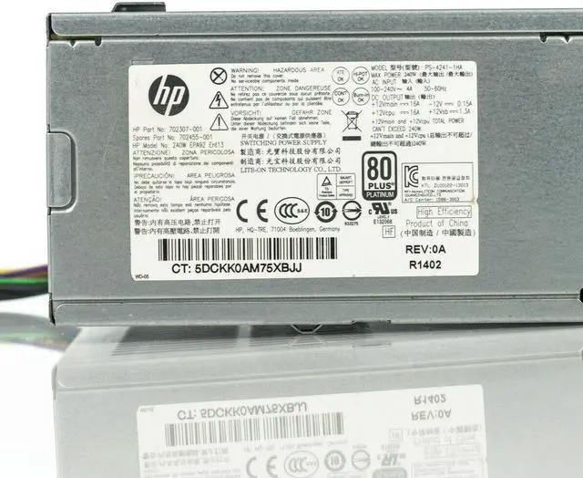 Alt view image 6 of 7 - HP ProDesk 400 600 800 G1 SFF 240W Power Supply 722536-001 702455-001 751884-001