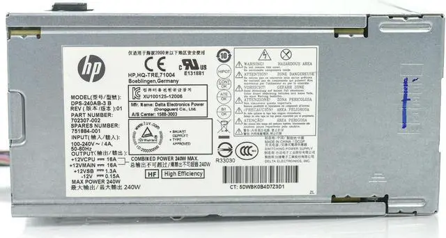 Alt view image 7 of 7 - HP ProDesk 400 600 800 G1 SFF 240W Power Supply 722536-001 702455-001 751884-001