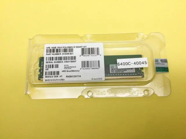 Main image of (NOT FOR HOME PC!) 840757-091 HPE 16GB (1X16GB) 1RX4 PC4-2666V SERVER MEMORY 815098-B21 New Sealed - OEM