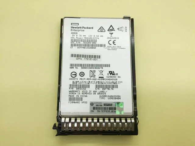 Main image of 779168-B21 HPE 400GB SAS 12G WRITE INTENSIVE SFF (2.5IN) SC SSD 780432-001