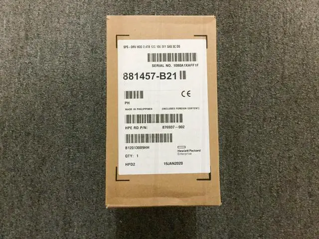 Main image of (NOT FOR HOME PC!) 881457-B21 HPE 2.4TB 10K 12G SFF 2.5" SAS SC HDD 881507-001 New Sealed Spare - OEM