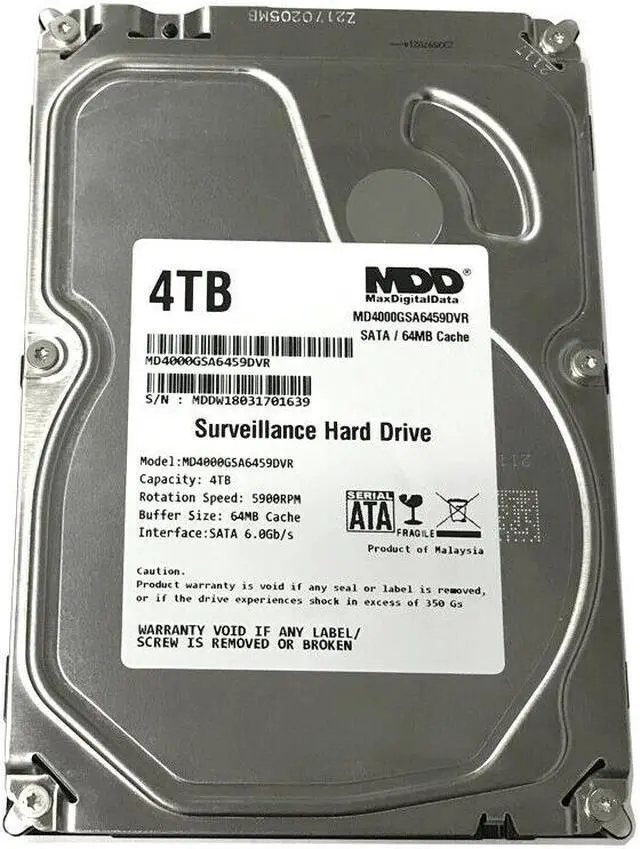 Main image of MaxDigitalData 4TB 64MB Cache 5900PM SATA 6.0Gb/s 3.5" Surveillance Hard Drive - OEM