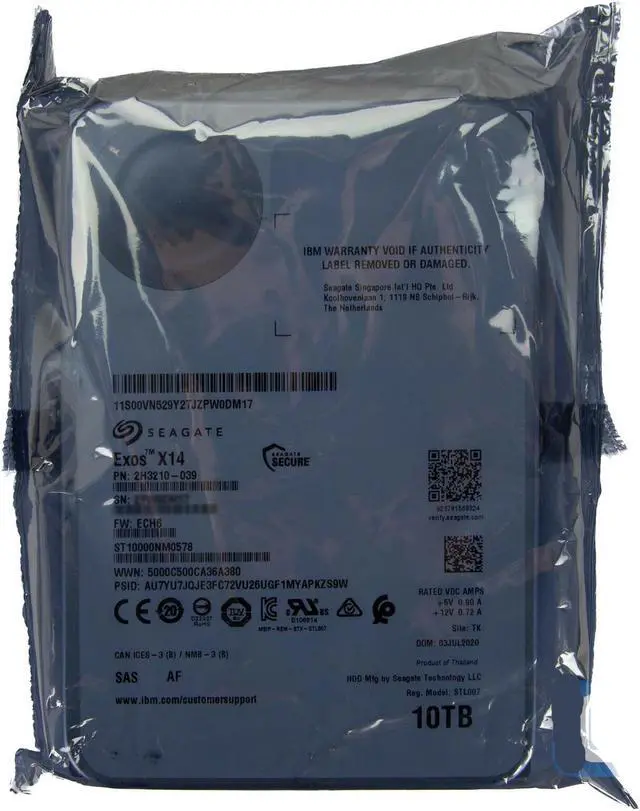 Alt view image 2 of 6 - (NOT FOR HOME PC!) 10TB SAS 12Gb/s 256MB Seagate EXOS X14 ST10000NM0578 Enterprise IBM - OEM