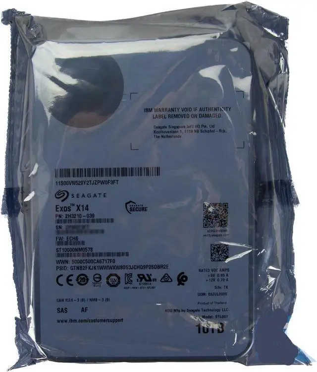 Alt view image 5 of 6 - (NOT FOR HOME PC!) 10TB SAS 12Gb/s 256MB Seagate EXOS X14 ST10000NM0578 Enterprise IBM - OEM