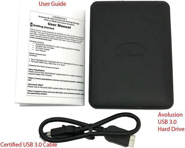 Alt view image 2 of 6 - Avolusion 1TB USB 3.0 External PS4 (Slim & Pro) Hard Drive (PS4 Pre-Formatted)