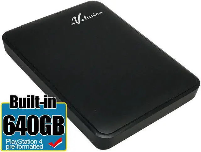Main image of Avolusion 640GB USB 3.0 Portable External PS4 Hard Drive -PS4, PS4 Pro, PS4 Slim
