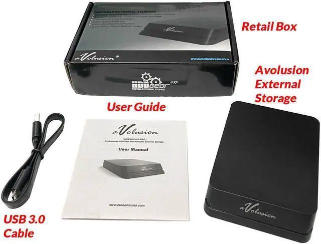 Alt view image 4 of 6 - Avolusion Mini HDDGear Pro 640GB USB 3.0 External Hard Drive (For Xbox One X, S)