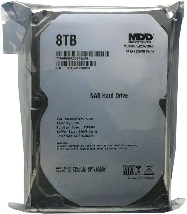 Alt view image 4 of 4 - MDD 8TB 7200RPM 256MB Cache SATA 6.0Gb/s 3.5" Hard Drive for NAS Network Storage