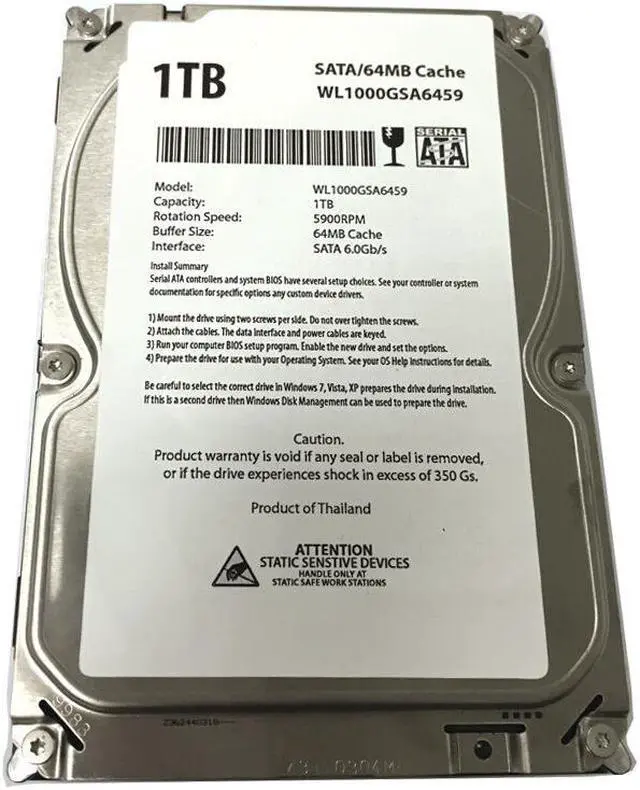 Alt view image 2 of 5 - WL 1TB 64MB Cache SATA III (6.0Gb/s) 3.5" Hard Drive -PC/CCTV DVR