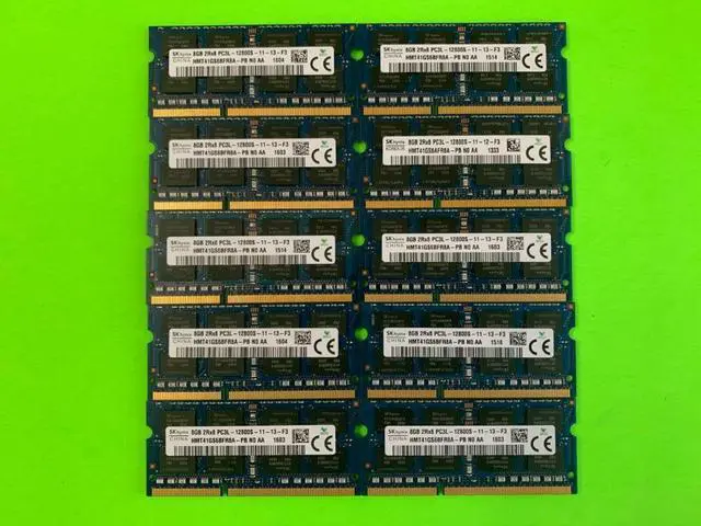 Main image of LOT OF 10 X HYNIX 8GB DDR3 Laptop Ram Memory 2Rx8 PC3L-12800S - HMT41GS6BFR8A-PB