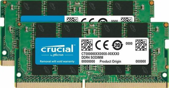 Crucial 32GB KIT 2 x 16GB DDR4 3200 MHz PC4-25600 SODIMM 260-Pin