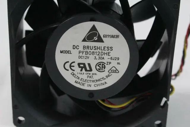 Alt view image 4 of 4 - Delta 80mm x 80mm x 38mm Extreme High Speed Fan, Bare Wire, PFB0812DHE-F00