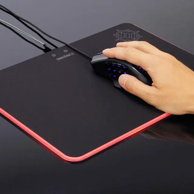 Alt view image 6 of 7 - ENHANCE LED Gaming Mouse Pad with Fabric Top - 7 RGB Colors & 2 Lighting Effects