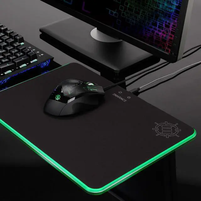 Alt view image 4 of 7 - ENHANCE LED Gaming Mouse Pad with Fabric Top - 7 RGB Colors & 2 Lighting Effects