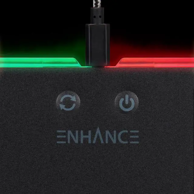 Alt view image 6 of 7 - ENHANCE Large Hard Surface LED Gaming Mouse Pad - 7 RGB Light Up Modes
