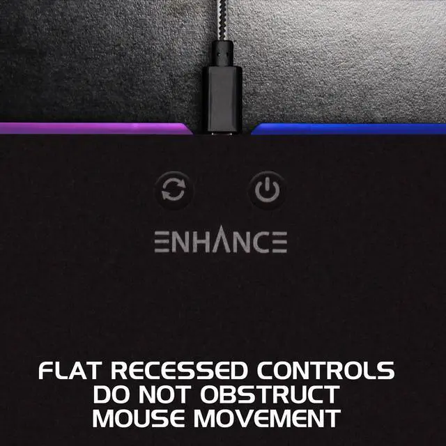 Alt view image 5 of 7 - ENHANCE LED Gaming Mouse Pad with Fabric Top - 7 RGB Colors & 2 Lighting Effects