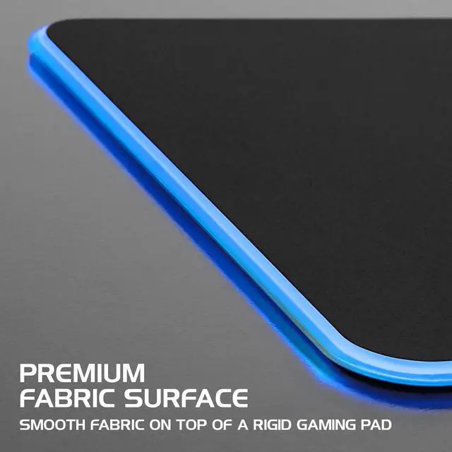 Alt view image 7 of 7 - ENHANCE LED Gaming Mouse Pad with Fabric Top - 7 RGB Colors & 2 Lighting Effects