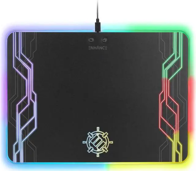Main image of ENHANCE Large Hard Surface LED Gaming Mouse Pad - 7 RGB Light Up Modes