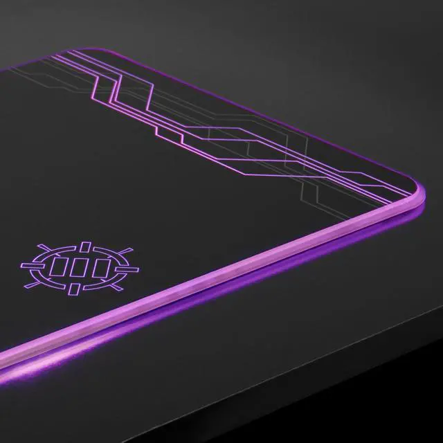 Alt view image 5 of 7 - ENHANCE Large Hard Surface LED Gaming Mouse Pad - 7 RGB Light Up Modes