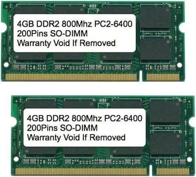 Main image of 8GB Kit 2x 4GB DDR2 800 MHz PC2-6400 Sodimm Memory for IBM Lenovo HP Dell Laptop
