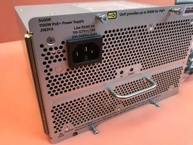 Main image of J9829A HPE Aruba 5400R 1100W PoE+ zl2 Power Supply with power cord