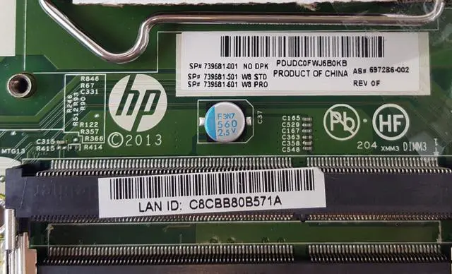 Alt view image 5 of 7 - HP Proone 600 G1 AIO Original Motherboard 700629-001 697286-002 48.3JX04.011