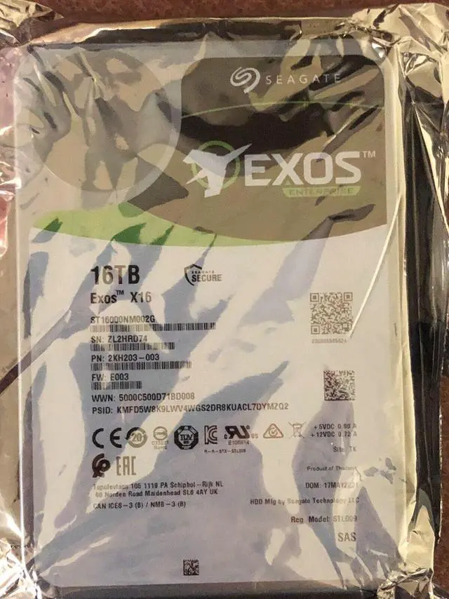 Alt view image 2 of 3 - (NOT FOR HOME PC!) Seagate Hard Drive Exos 16TB 7200RPM 256MB SAS SAS3 12Gb/s 3.5 ST16000NM002G HDD - OEM
