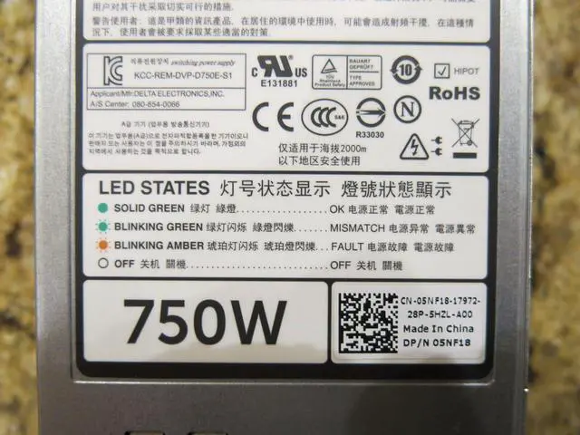 Alt view image 4 of 6 - Dell 750W Platinum PSU 6W2PW T320 T420 R520 R620 T620 R720 R720xd R820 R920 QTY