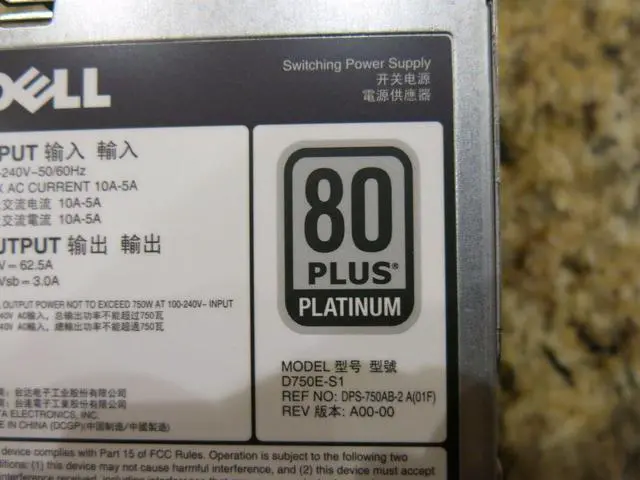 Alt view image 6 of 6 - Dell 750W Platinum PSU 6W2PW T320 T420 R520 R620 T620 R720 R720xd R820 R920 QTY