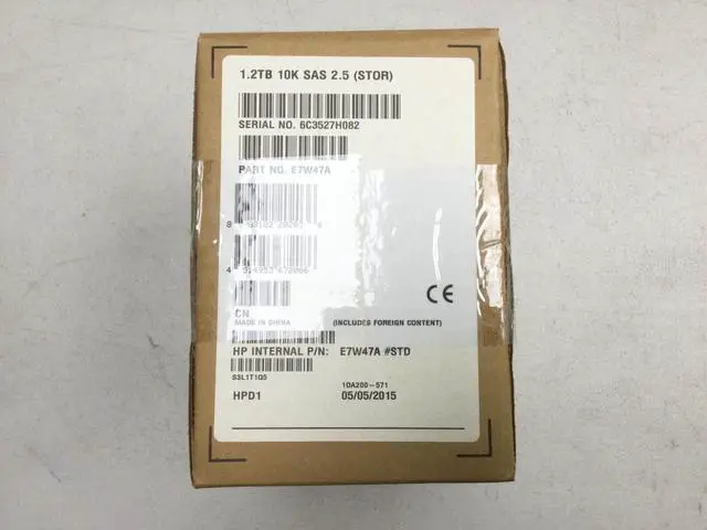 Main image of E7W47A HP MSA 1.2TB 6G SAS 10K 2.5-INCH DUAL PORT ENT HDD 730704-001  Sealed