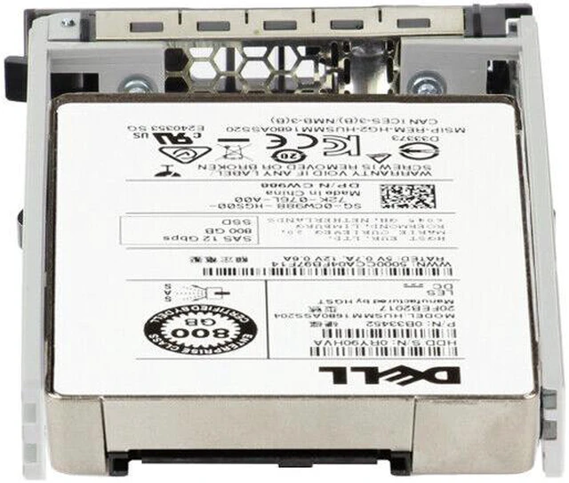 Alt view image 4 of 5 - (NOT FOR HOME PC!) Dell 800GB 12Gbps SAS WI MLC 2.5" SSD 1680ASS204 (CW988-CO2-OSTK)