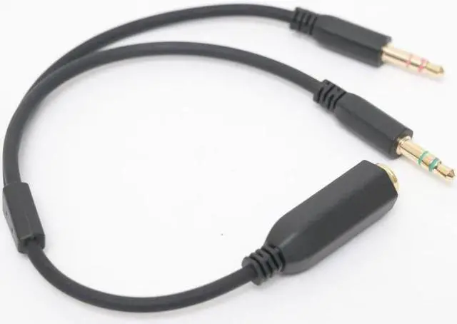 Alt view image 3 of 5 - Dell Mic Audio Y Splitter for AW310H Headphone 3.5mm Female to 2 Dual Male 58MYN