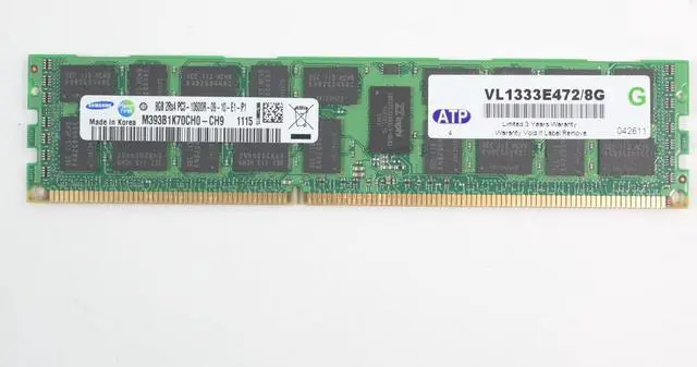 Alt view image 7 of 7 - (NOT FOR HOME PC!) Dell XG2VK 8GB SD RAM DDR3 1333Mhz PC3-10600 Ecc