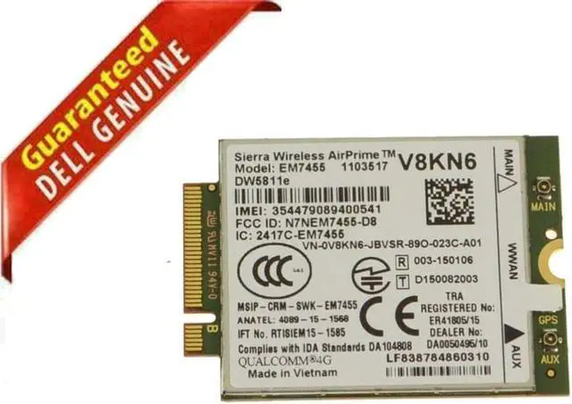 Main image of Dell Latitude E5270 DW5811E Mobile Broadband 4G WWAN Wireless Card EM7455 V8KN6