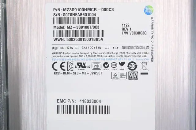 Alt view image 3 of 7 - (NOT FOR HOME PC!) EMC 005049890 100Gb 6Gbps 3.5" SAS VMAX SSD Drive