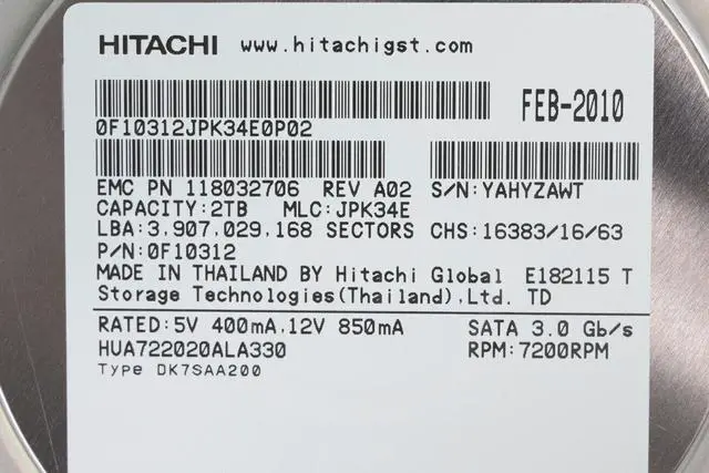 Alt view image 6 of 7 - Dell HARD DRIVE 1TB 7.2K 3G SATA 3.5 LFF 005032962 DD890 CARRIER 118032706
