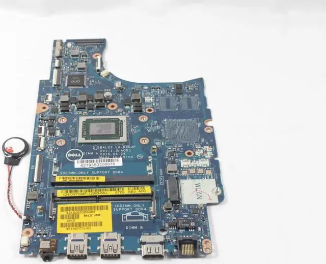 Alt view image 3 of 5 - OEM Dell Inspiron 15 5565 Motherboard AMD A12-9700P 2.5GHz UMA Graphics N7GMF