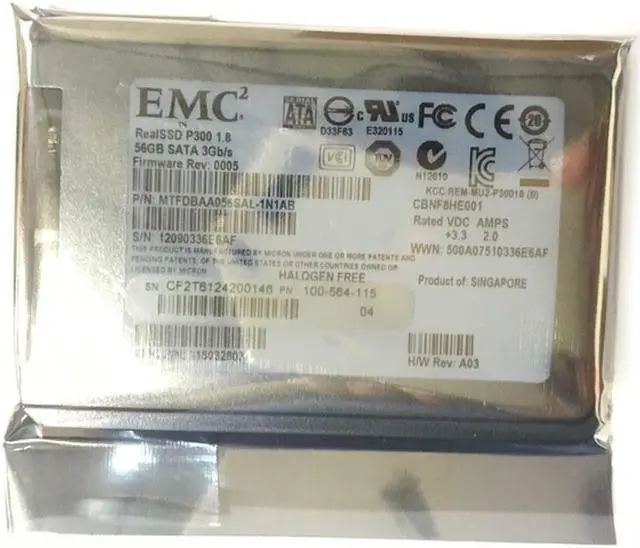 Alt view image 7 of 7 - EMC RealSSD P300 1.8 56GB SATA 3GB/S 118032803 MTFDBAA056SAL-1N1AB 100-564-115
