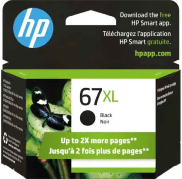 Alt view image 2 of 2 - HP 67XL High Yield Black Original Ink Cartridge, ~240 pages, 3YM57AN#140