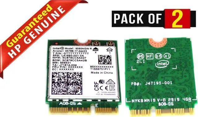 Main image of LOT x 2 HP Chromebook 11 G7 2X2 INT JFP2 NV80 Wireless WiFi Card Wlan L41693-001