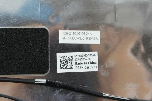 Alt view image 2 of 4 - Genuine Dell Studio 15.6" 1557 Black LED LCD Back Cover W/Hinges & Cables W393J