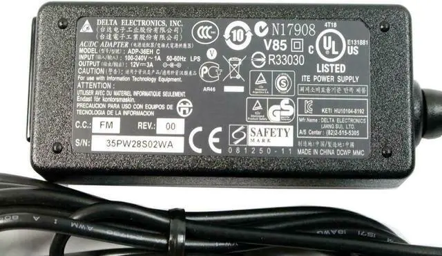 Alt view image 5 of 5 - LOT X 10 Delta Dell Laptop Charger AC Power Adapter ADP-36EH C 12V 3A 36W PN0F3